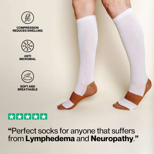 3 Pairs - Wide Compression Socks - 20-30 mmhg